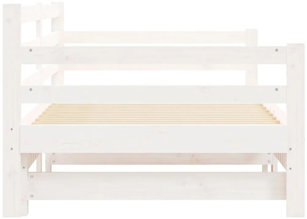 Sofá-cama com gavetão 90x200 cm madeira de pinho maciça branco