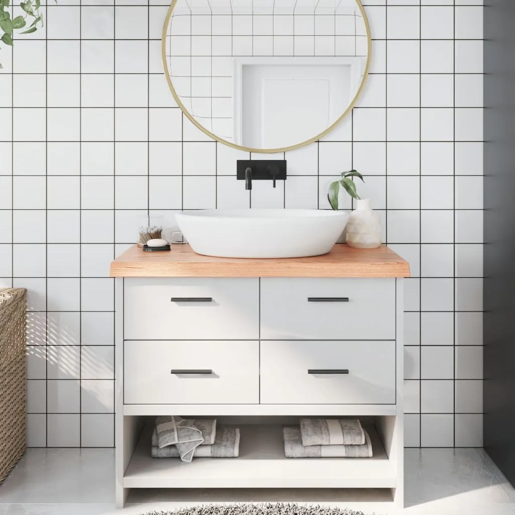 vidaXL Bancada p/ WC 100x40x(2-6) cm madeira maciça tratada castanho