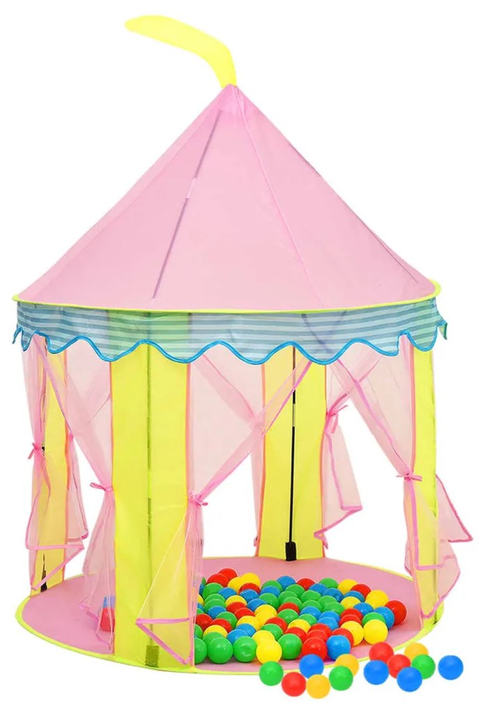 Tenda de brincar infantil 100x100x127 cm rosa