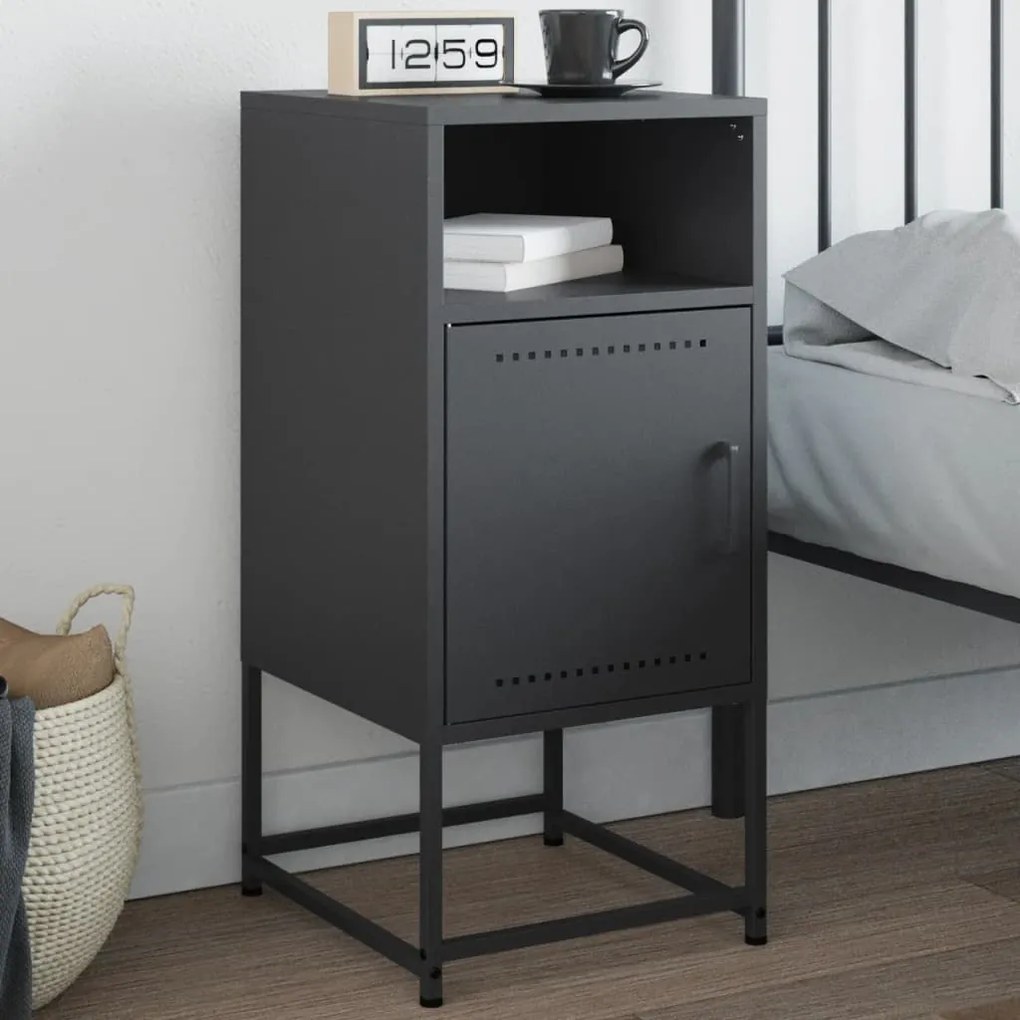 vidaXL Mesa de cabeceira 36x39x78 cm aço antracite