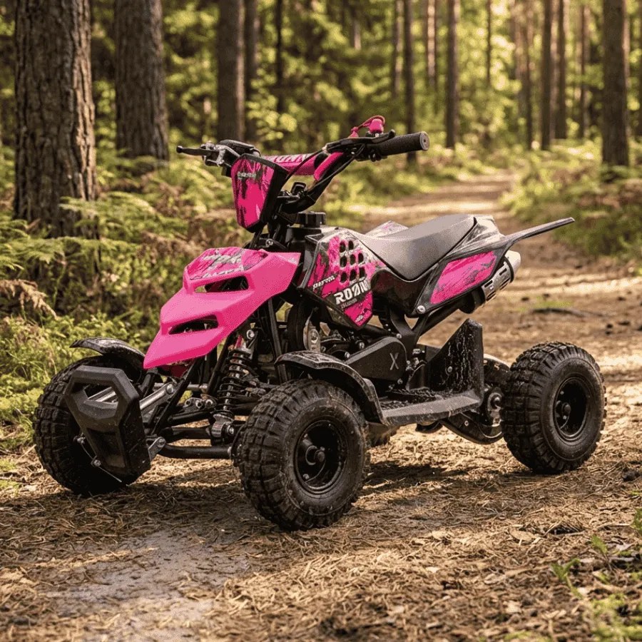Mini moto 4 gasolina para crianças 49cc Raptor R4 Rosa