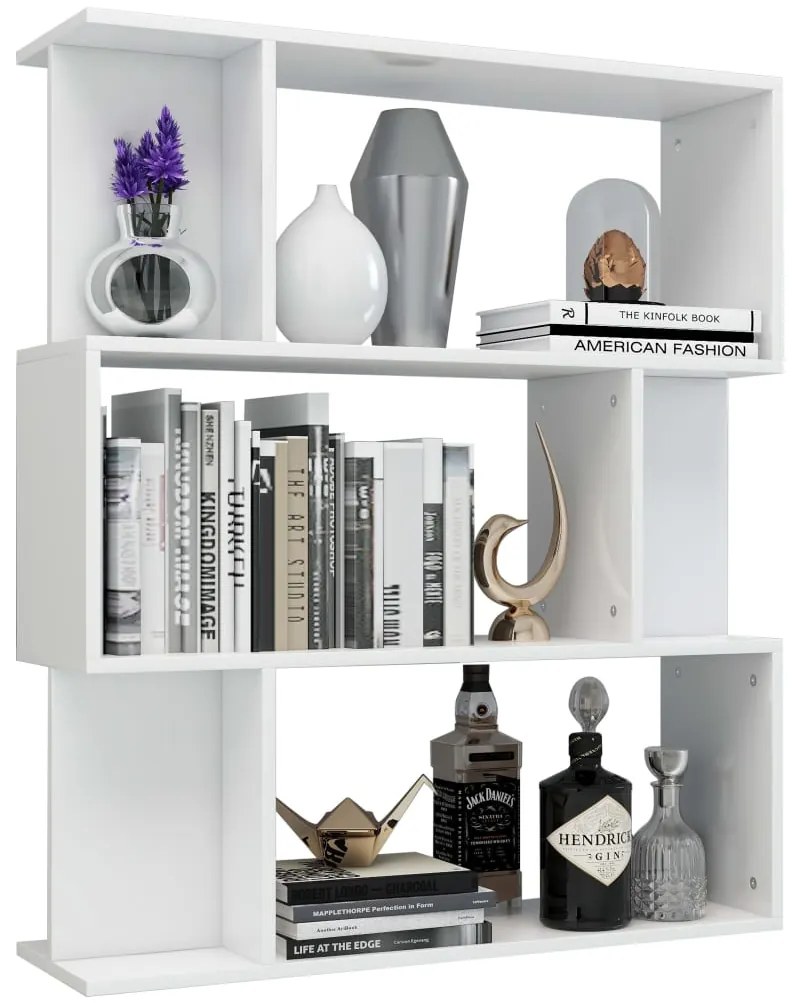 Estante/divisória 80x24x96 cm branco brilhante