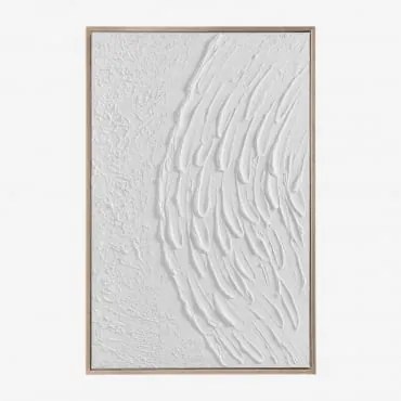 Quadro Decorativo 60x90 Cm Em Relevo De Escaiola Severine Branco - Sklum