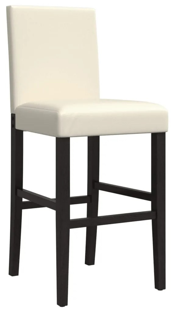 Cadeiras de bar 2 pcs seringueira maciça e couro artificial