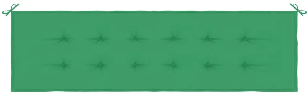 Almofadão p/ banco de jardim 180x50x3 cm tecido oxford verde