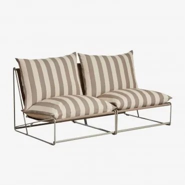 Sofá Modular De Jardim De 2 Peças Amaro Tapioca Bege - Castanho Moka - Sklum