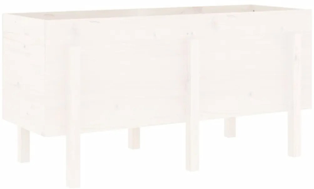 Canteiro elevado de jardim 121x50x57 cm pinho maciço branco
