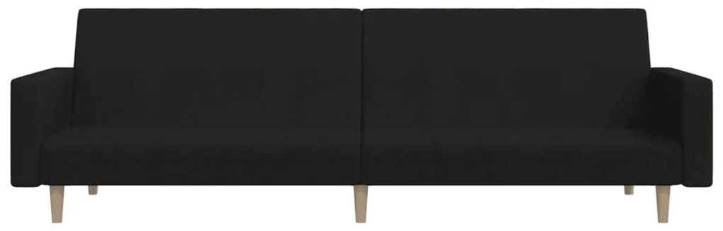 Sofá-cama de 2 lugares tecido preto