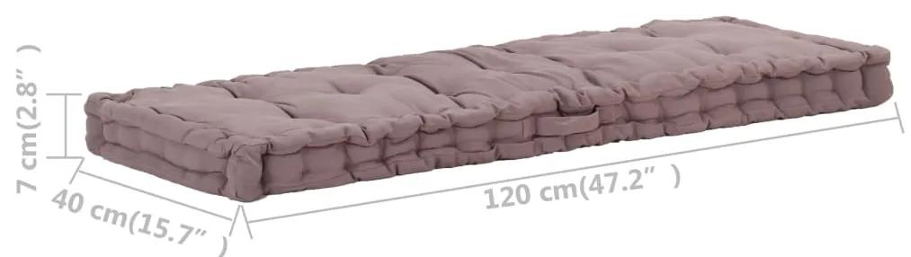 Almofadão móveis paletes algodão 120x40x7 cm cinza-acastanhado