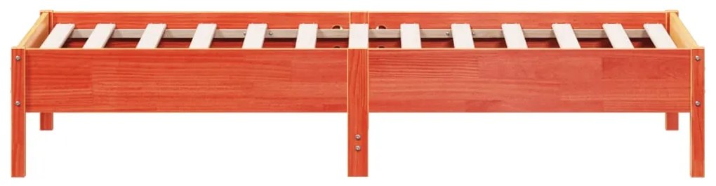 Cama sem colchão 75x190 cm madeira de pinho maciça castanho-mel