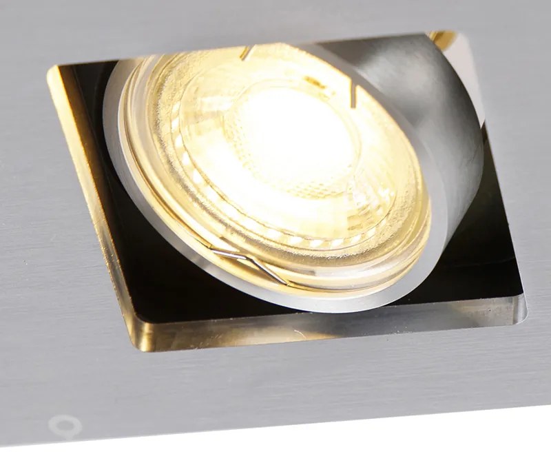 Foco embutido de aço retangular 2-luzes - Qure