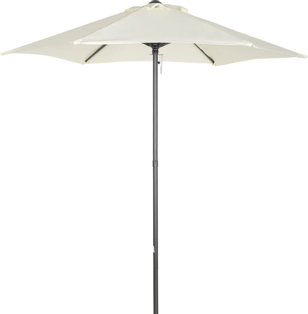 Outsunny Guarda-Sol Jardim Ø2x2m Chapéu Solar Alumínio Teto Ventilação Suporte Fixação Resistente Intempéries Bege | Aosom Portugal