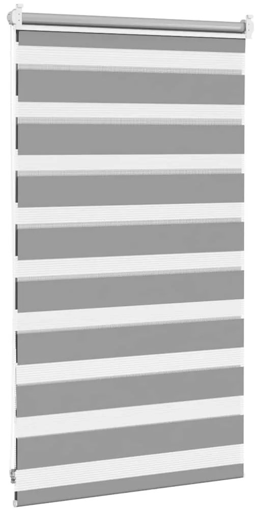 Estore de rolo 50 x 100 cm, linhas de zebra / Cinza