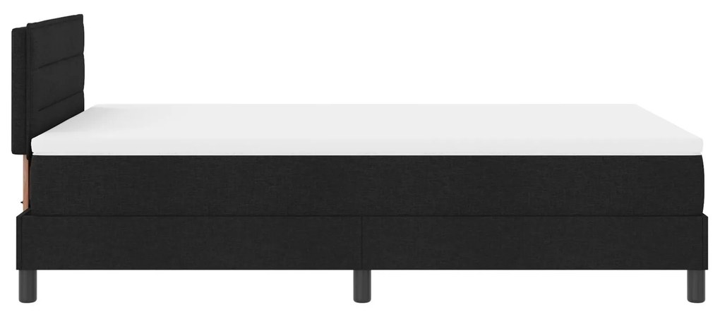 Cama Box com Colchão & Luz LED Preta 120x190 cm Tecido