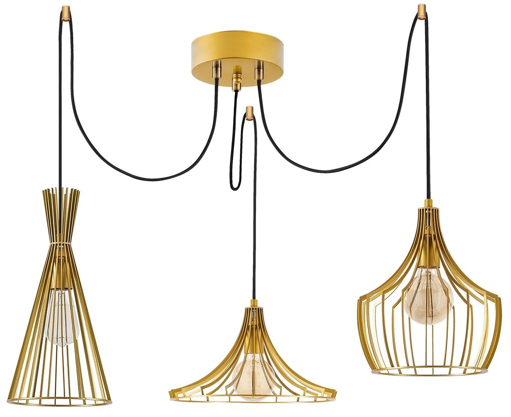 Candeeiro de Teto Mezopotamya – Dourado – Diâmetro 114 cm, Altura 130