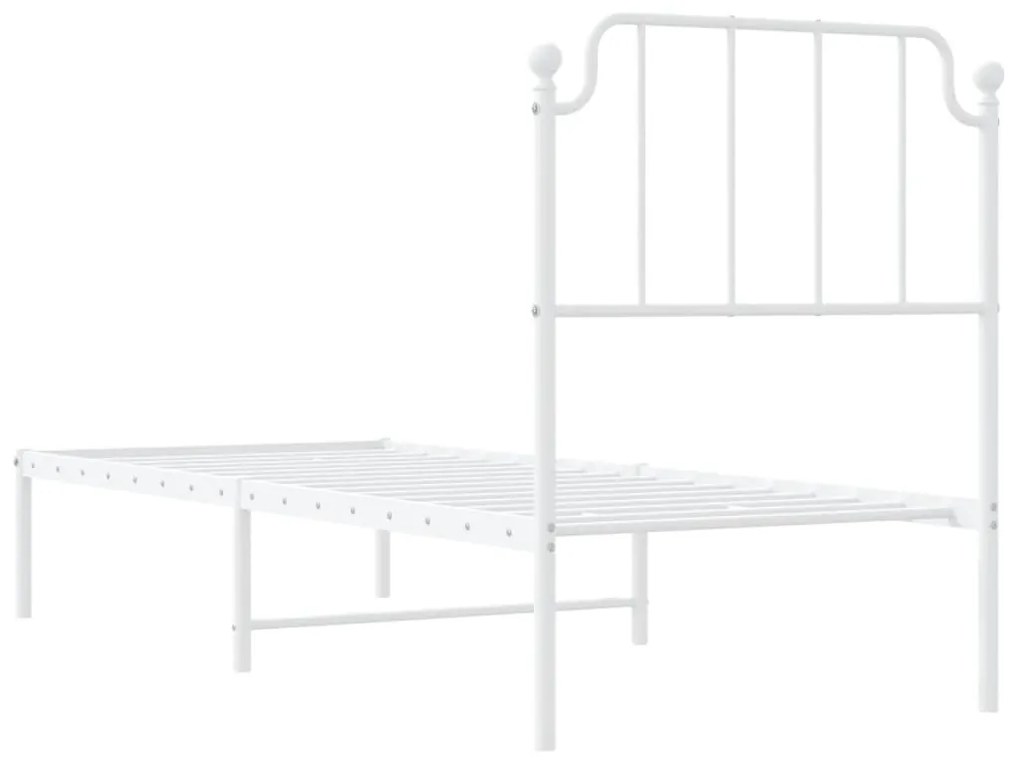 Estrutura de cama com cabeceira 80x200 cm metal branco