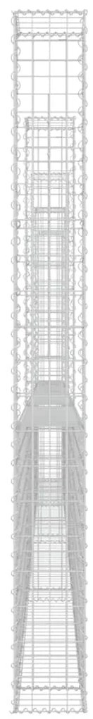 Cesto gabião em forma de U c/ 5 postes 500x20x200 cm ferro
