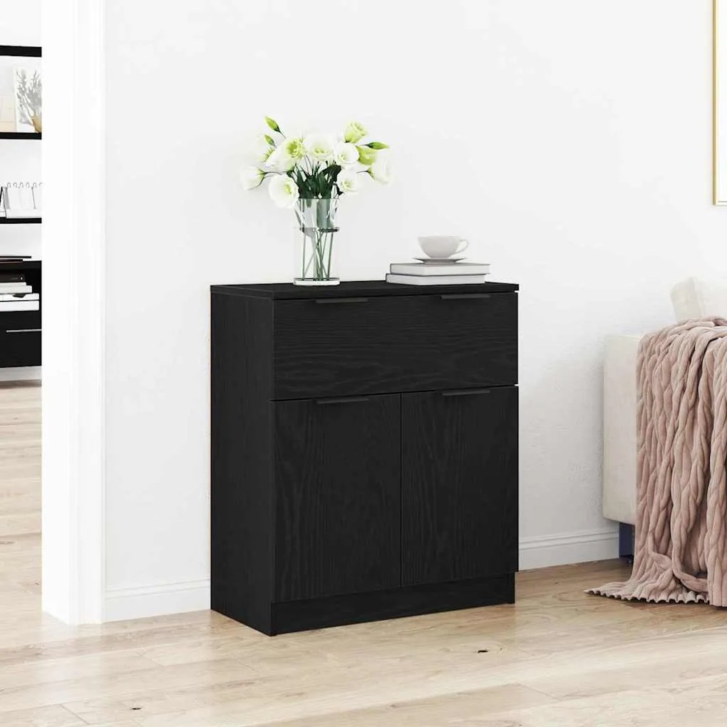 Buffet de Carvalho Preto vidaXL 60x30x70 cm em Madeira de Engenharia
