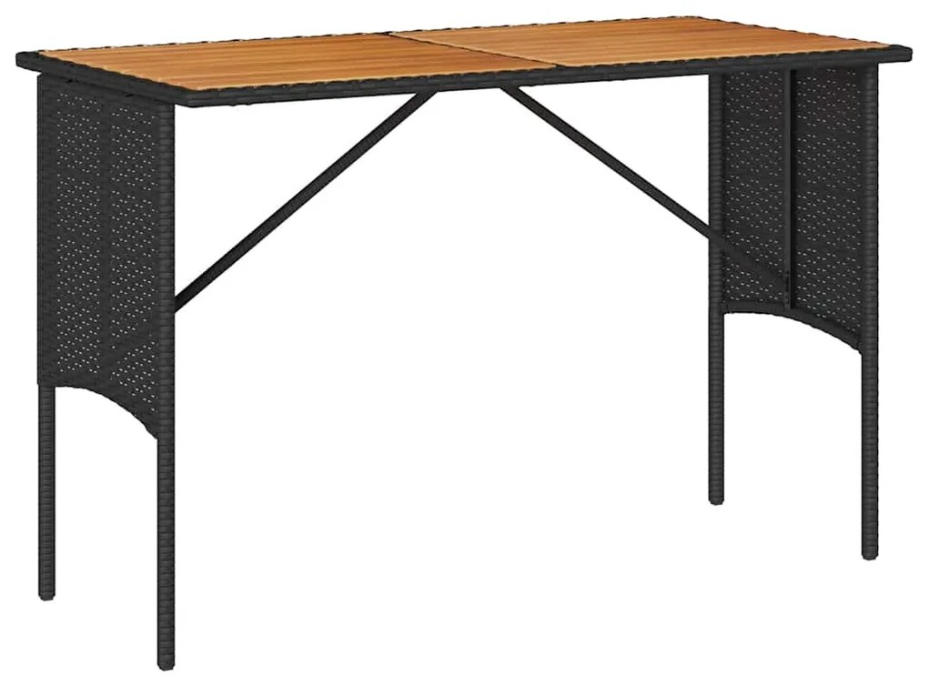 3 pcs conjunto de jantar p/ jardim c/ almofadões vime PE preto