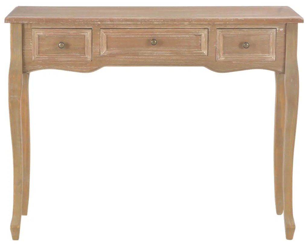 Toucador/mesa consola com 3 gavetas castanho