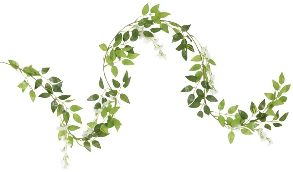 Grinaldas de flores de Natal 6 pcs 200 cm branco