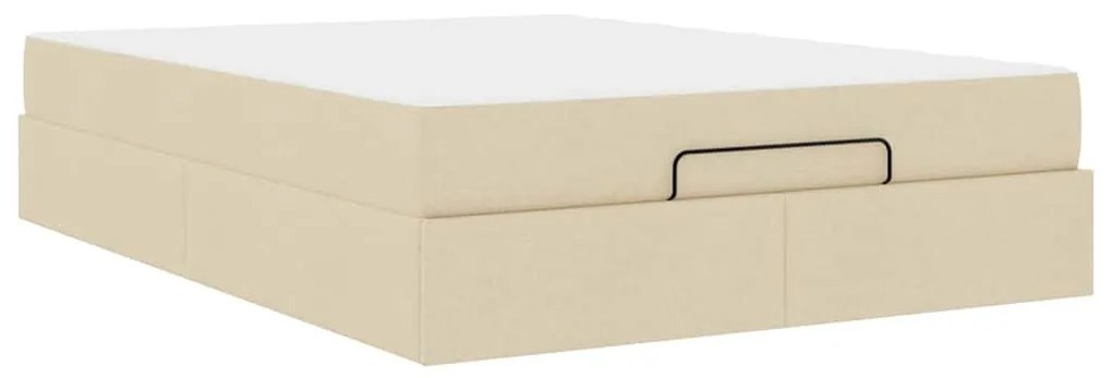 Estrutura da Cama Outros com armazenamento Creme 140 x 200 cm tecido