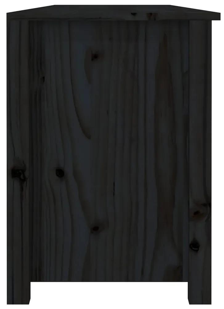 Banco sapateira 160x36,5x50 cm pinho maciço preto