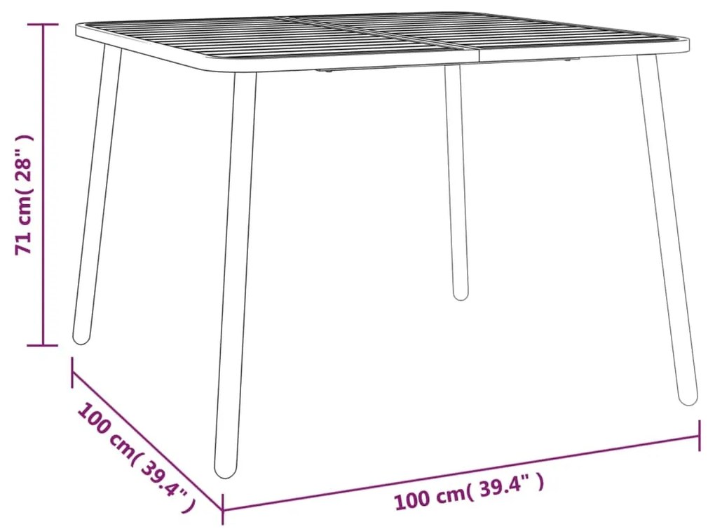 7 pcs conjunto de jantar para jardim aço antracite