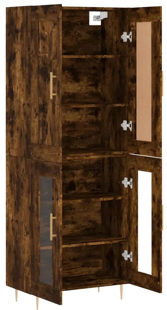 Armário alto 69,5x34x180 cm madeira processada carvalho fumado