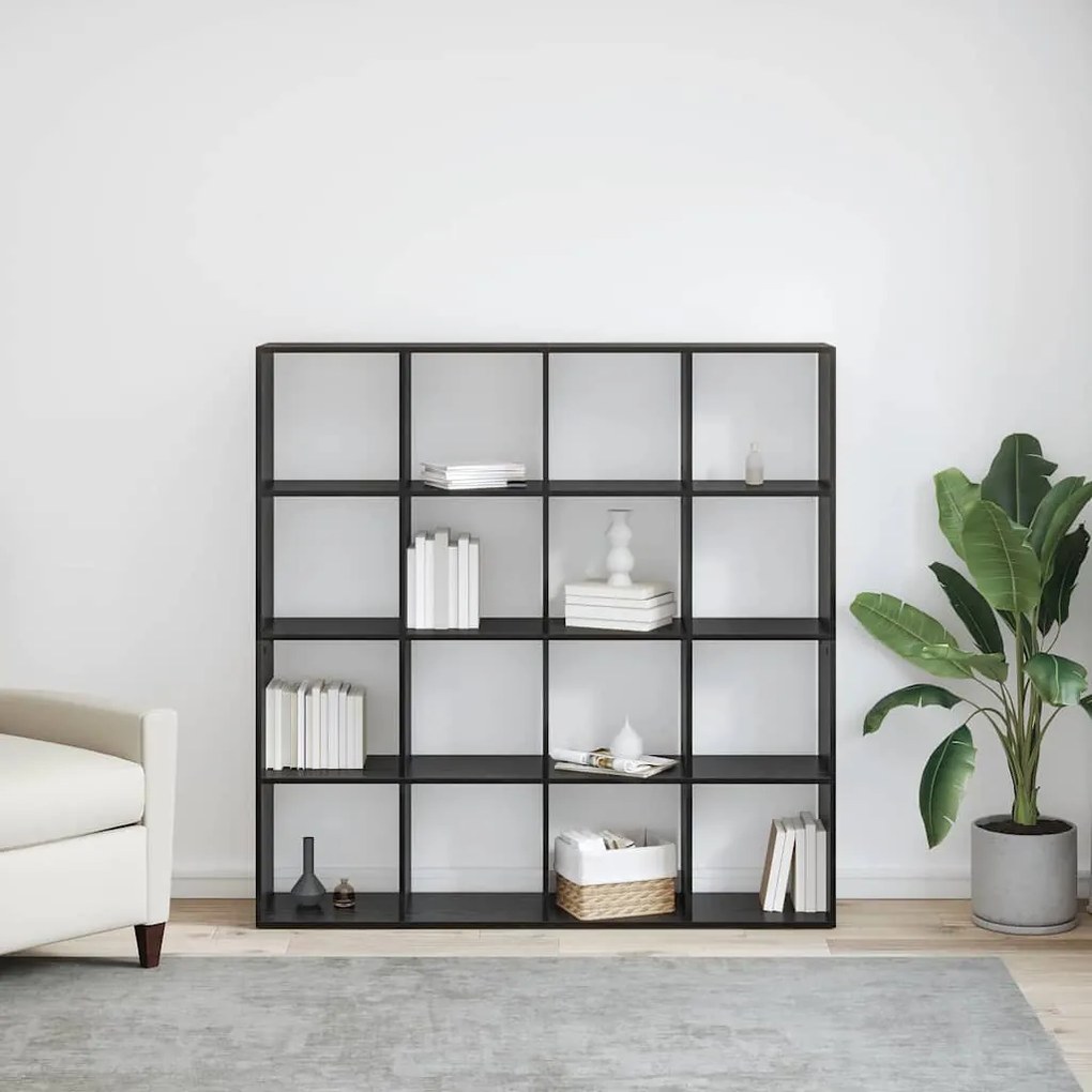 Gabinete de Livros Carvalho preto 137,5 x 29 x 137,5 cm