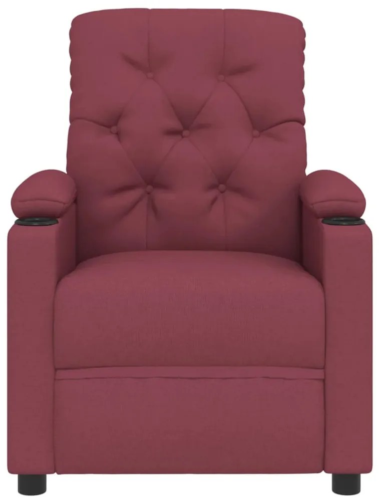 Poltrona elétrica reclinável tecido vermelho tinto