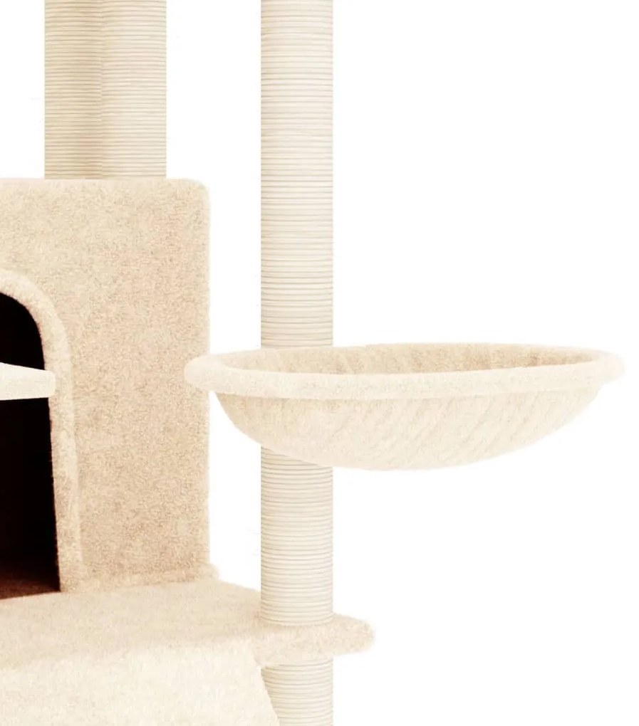 Árvore para gatos c/ postes arranhadores sisal 154 cm cor creme