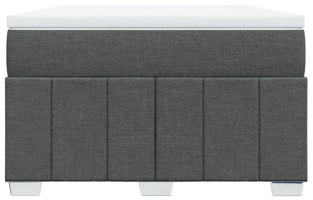 Cama boxspring com colchão 120x190 cm tecido cinzento-escuro