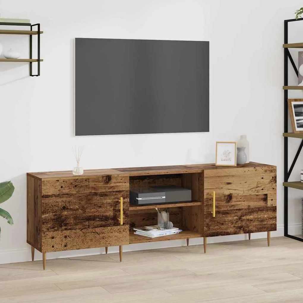 vidaXL Gabinete para TV com prateleira Madeira antiga 150 x 30 x 50 cm