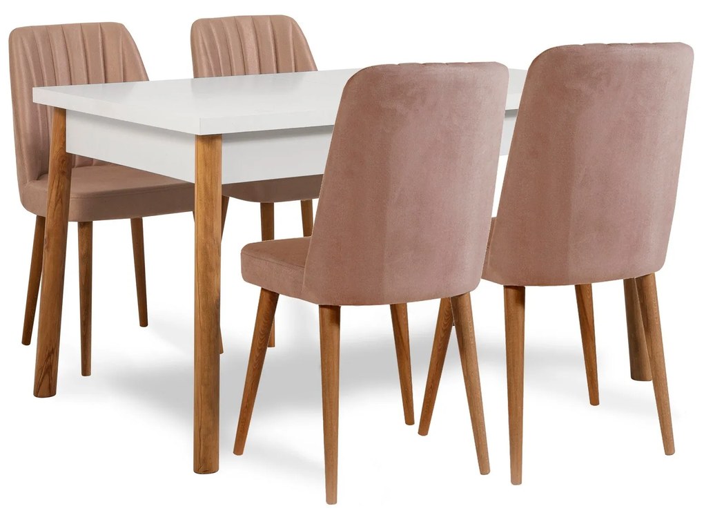 Conjunto de Mesa de Jantar Extensível e Cadeiras Santiago – Pinho Atlâ