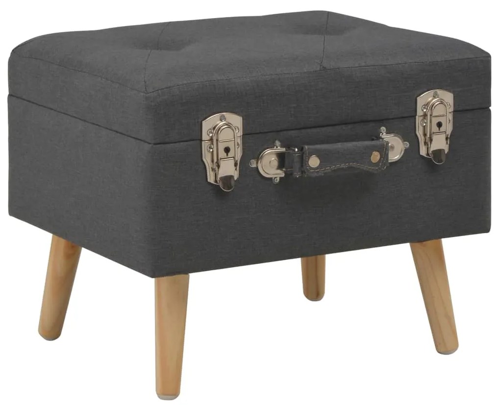 247520 vidaXL Banco de arrumação 40 cm tecido cinzento-escuro