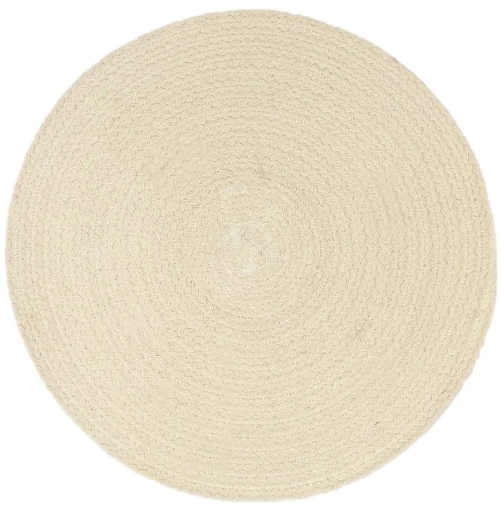 Individuais de mesa 6 pcs em algodão liso 38 cm redondo natural