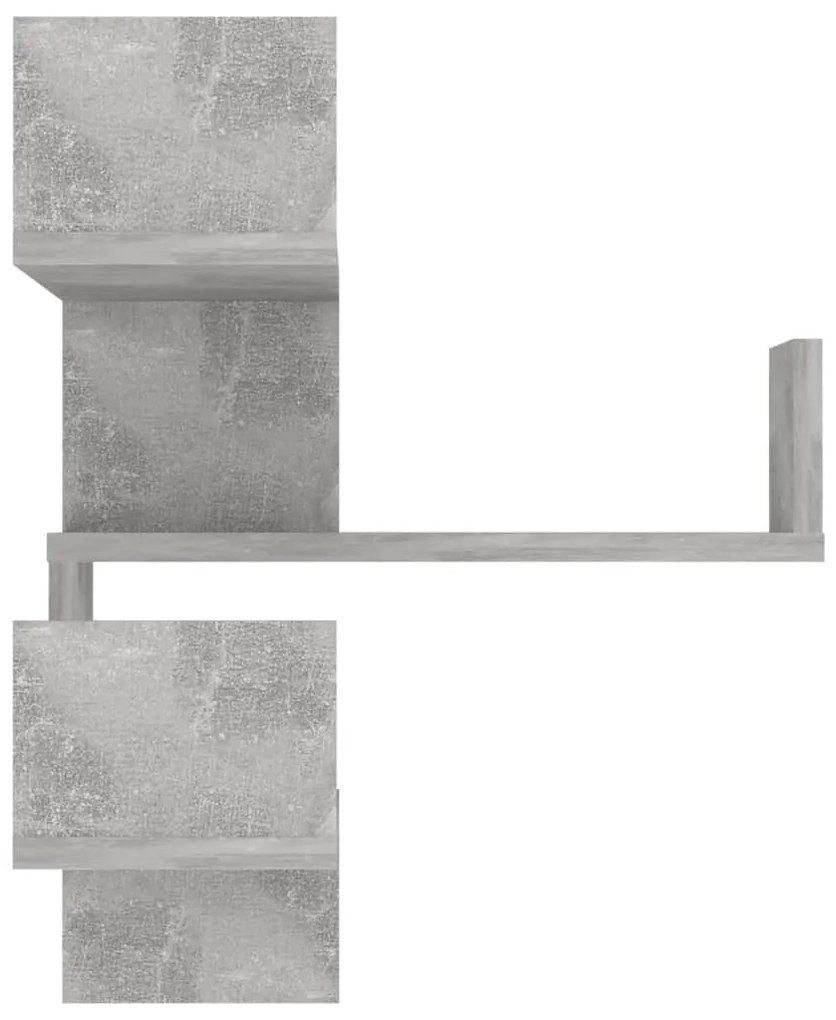 Estantes canto p/ parede 2pcs deriv. madeira cinza cimento