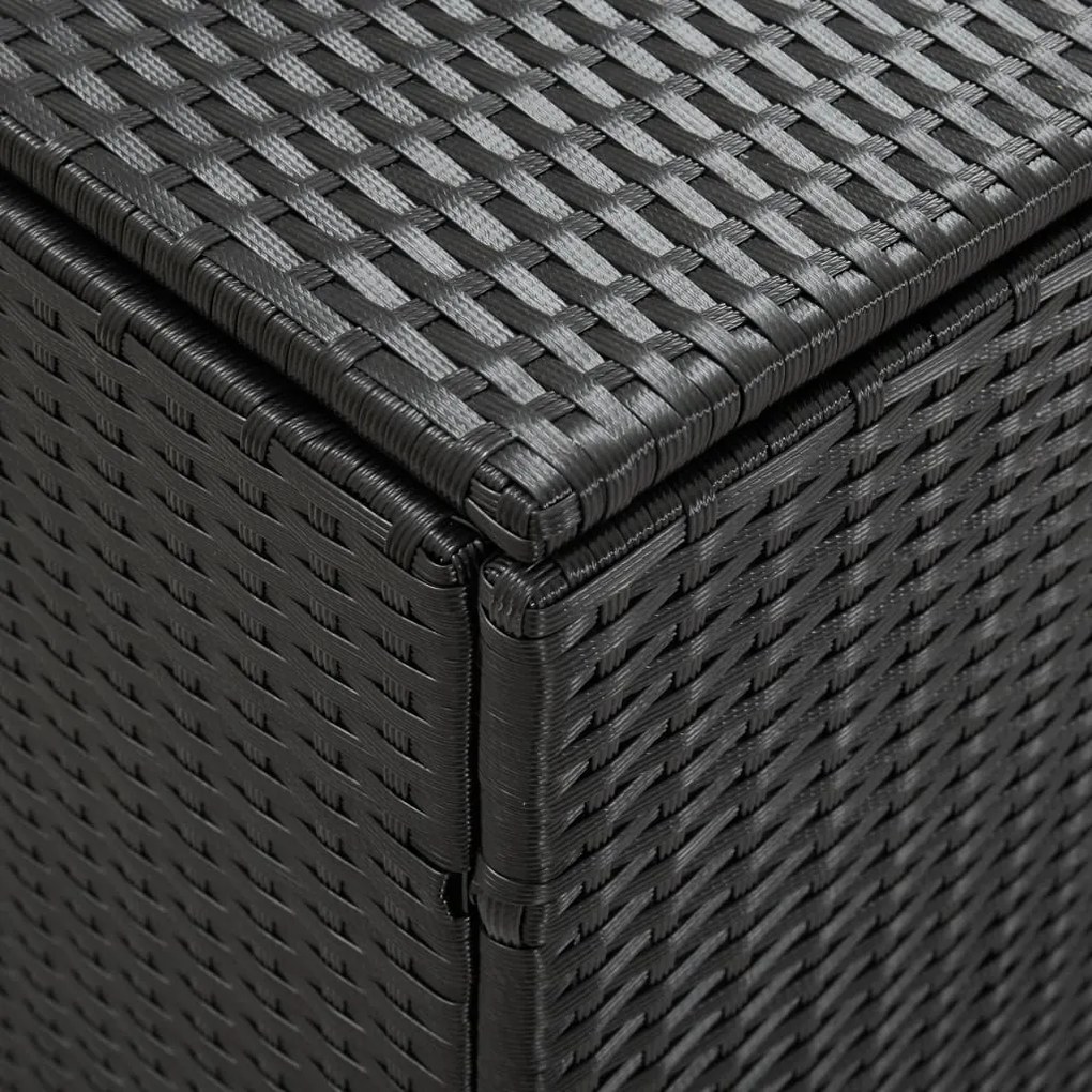 Caixa de arrumação para jardim 180x90x70 cm vime PE preto