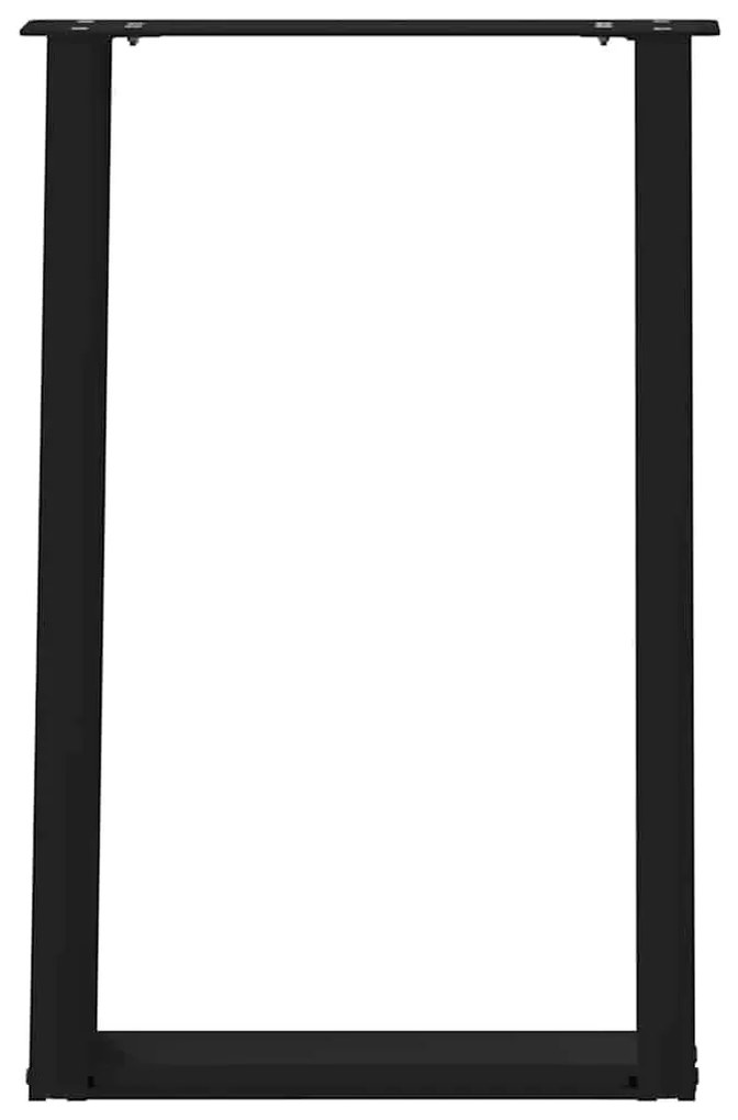 Pés de mesa de jantar em forma de U, 2 peças, preto, 50x(72-73) cm, aç