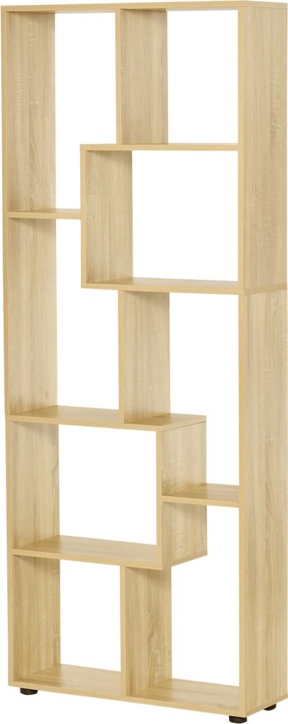 Estante Zig Zag, Design Contemporâneo, 70 x 24 x 178 cm, Painéis de aglomerado de madeira natural