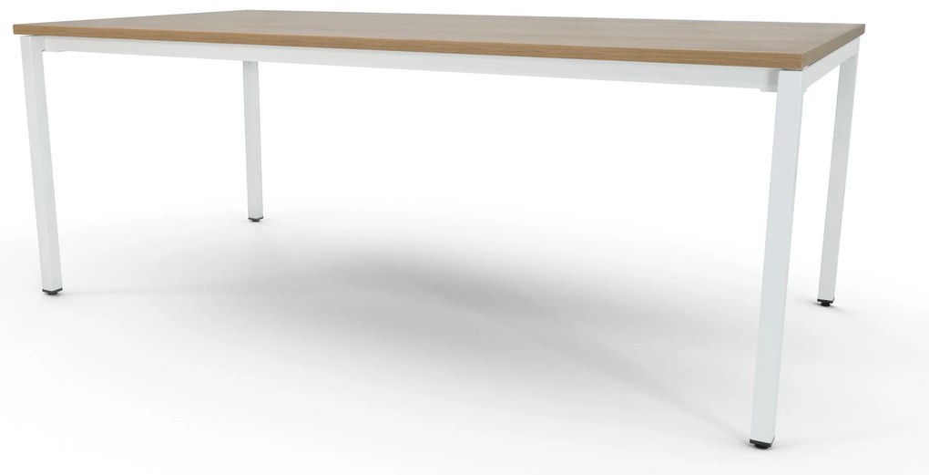 Mesas de Reuniões 2000x1200mm Alfa Branco / Carvalho Mediterrâneo