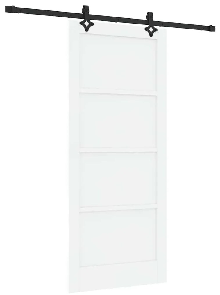 Porta Deslizante com Conjunto de Ferragens Branca 86x198.5 cm Madeira