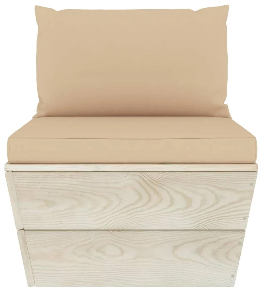 6 pcs conjunto lounge de paletes + almofadões madeira de abeto