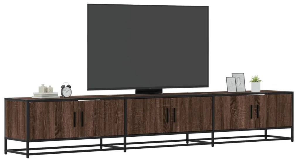 vidaXL Móvel de TV 240x35x41 cm derivados de madeira carvalho castanho