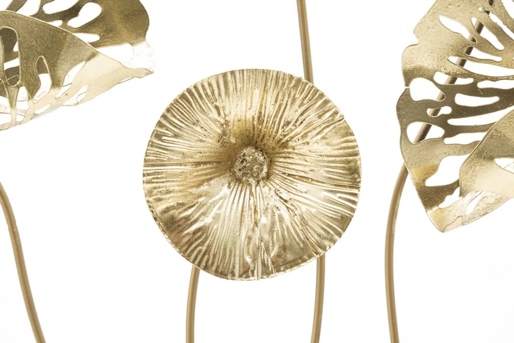 PAINEL DE PAREDE DE FERRO FLORES DOURADAS CM 50X5X50 MULTICOLORIDO