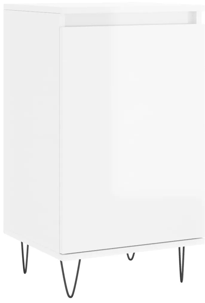 Aparadores 2 pcs 40x35x70 cm deriv. de madeira branco brilhante