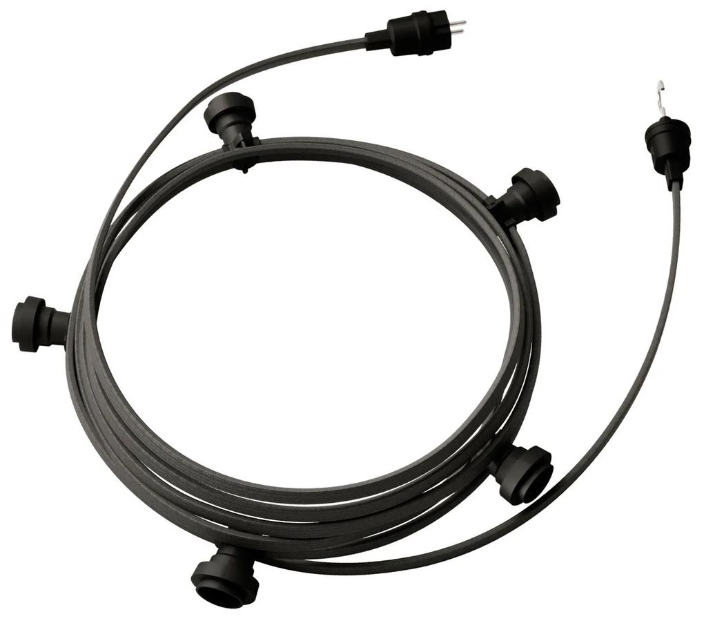 Ready-to-use 7,5m Lumet String Light with Kit with 5 black Lamp Holders, Hook and Plug - CM03