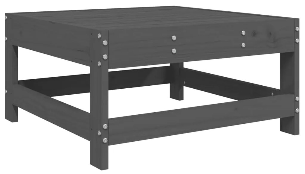 6 pcs conjunto lounge de jardim pinho maciço cinzento