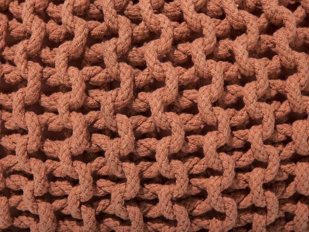 Pufe redondo em tricot cobre 50 x 35 cm CONRAD Beliani